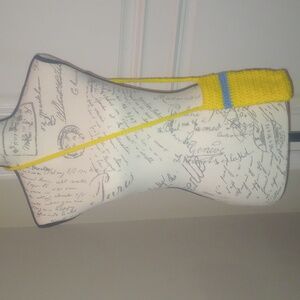 Handmade Yellow and Blue  Crochet Phone Pouch